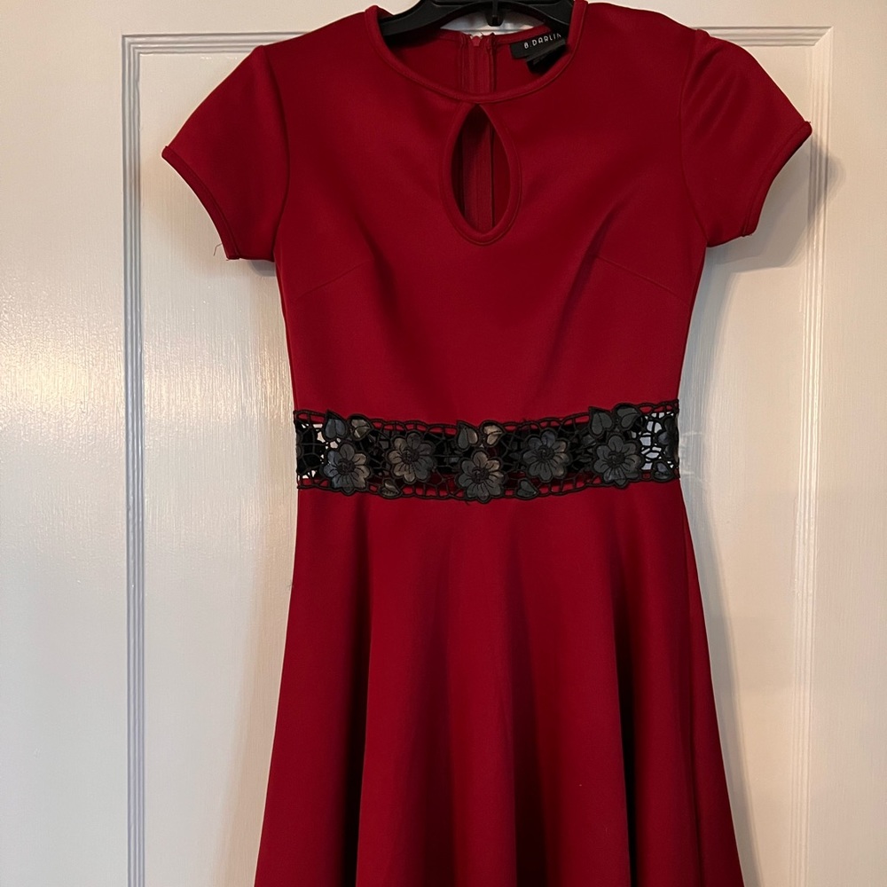 Deep red cutout dress